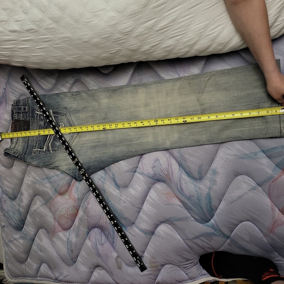 Rock Revival Phoenix StraightLight Blue size 38. Inseam measures 30. Embelished - Picture 3 of 11